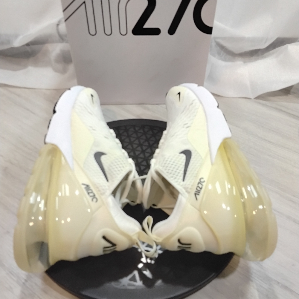 NEW Nike Womens Air Max 270 Cocounut Cream Yellow Translucent Air Unit Size 10 - Picture 6 of 12
